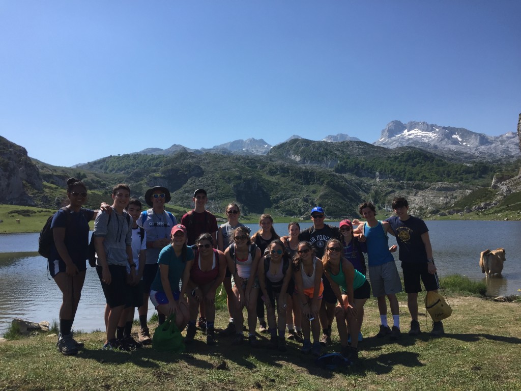 The group in front of Lago Ercina in the Picos de Europa